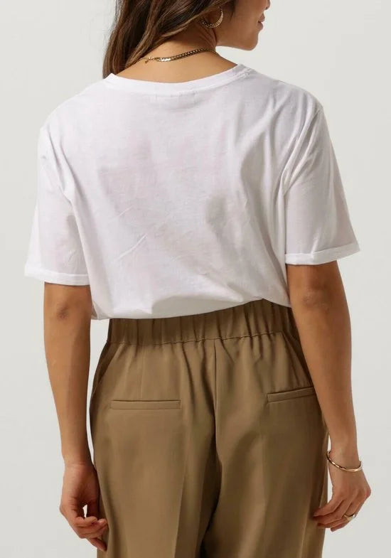 MSCH Copenhagen Mschterina Organic Tee Tops & T-shirts Dames - Shirt - Ecru - Maat L/XL