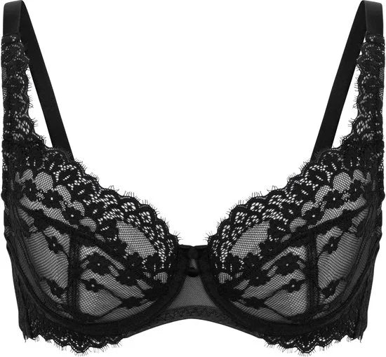 Hunkemöller Dames Lingerie Niet-voorgevormde beugel bh Daisy - Zwart - maat G70
