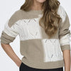 Jacqueline de Yong Trui Jdyjusty L/s Mix Structure Pullover 15276930 Cement/cement Dames Maat - M