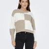 Jacqueline de Yong Trui Jdyjusty L/s Mix Structure Pullover 15276930 Cement/cement Dames Maat - M