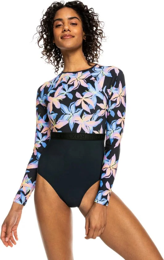 Roxy Dames Active Back Zip Onesie Surfpak - Anthracite