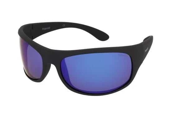 Polaroid 07886 0VK 5X - Mtt Black/Blue - Zonnebril - Zwart