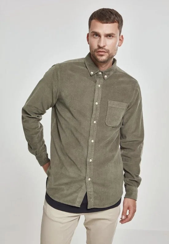 Urban Classics - Corduroy Overhemd - 2XL - Zwart