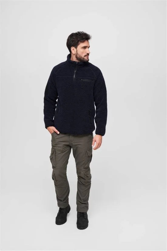 Brandit - Teddyfleece Troyer Sweater/trui - XL - Blauw