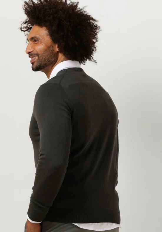 Lyle & Scott Cotton Crew Neck Jumper Polo's & T-shirts Heren - Polo shirt - Donkergrijs - Maat S