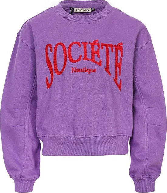Looxs Revolution 2501-5318 Truien & Vesten Meisjes - Sweater - Hoodie - Vest- Paars - Maat 128