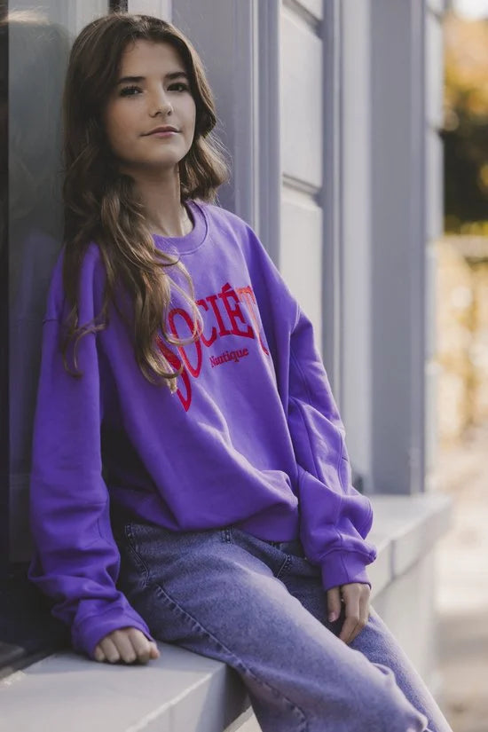 Looxs Revolution 2501-5318 Truien & Vesten Meisjes - Sweater - Hoodie - Vest- Paars - Maat 128