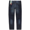 LEMMI - Donkerblauwe elastische jeans met slanke pijp