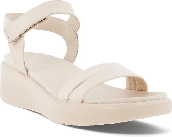 Ecco Flowt Wedge LX sandalen met sleehak beige - Maat 38