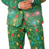 Suitmeister Christmas Green met lichtjes - Mannen Kerst Kostuum - Kerstpak - Kerst - Groen - Maat M