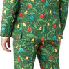 Suitmeister Christmas Green met lichtjes - Mannen Kerst Kostuum - Kerstpak - Kerst - Groen - Maat M