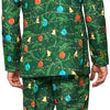 Suitmeister Christmas Green met lichtjes - Mannen Kerst Kostuum - Kerstpak - Kerst - Groen - Maat M