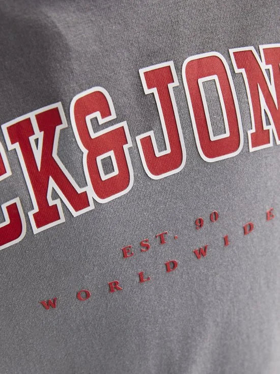 JACK&JONES - JJECALEB VARSITY TEE SS O-NECK NOOS JNR - Jongens - T-shirts