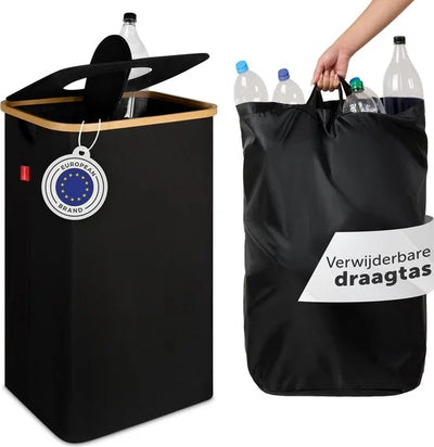 Afvalscheiding - Recycle afvalbak - 100L - Statiegeld container - Lege Flessen - Zwart