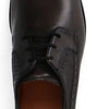 Manfield - Heren - Zwarte leren veterschoenen - Maat 40