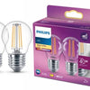 Philips energiezuinige LED Kogellamp Transparant - 40 W - E27 - warmwit licht  - 2 stuks - Bespaar op energiekosten