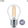 Philips energiezuinige LED Kogellamp Transparant - 40 W - E27 - warmwit licht  - 2 stuks - Bespaar op energiekosten