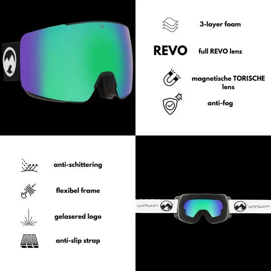 MowMow L/XL - LOCAL Heren Skibril + BONUS lens - Magnetisch - UV400