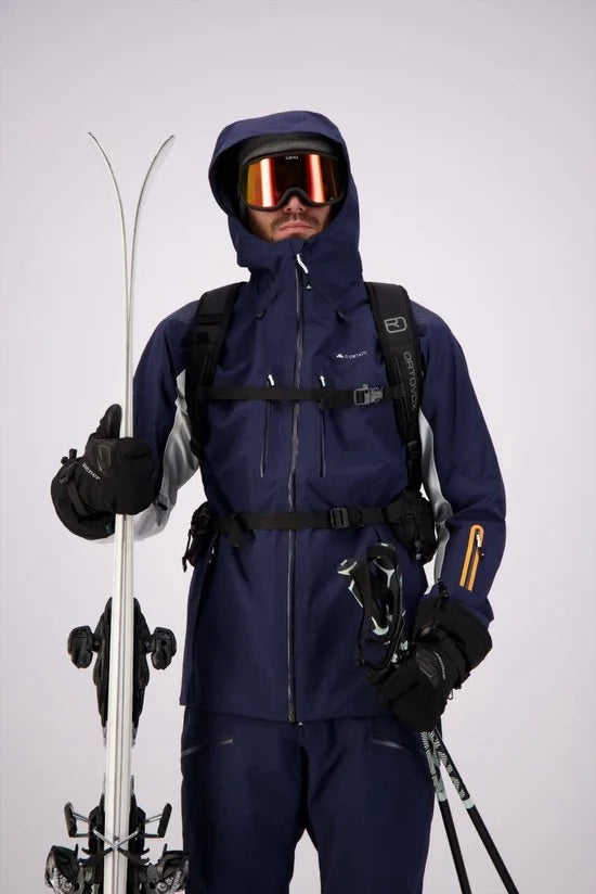 Cortazu Mountain Hard Shell Jas  Limited Edition Donker Blauw | Men warme outdoor jas waterdicht & winddicht met capuchon