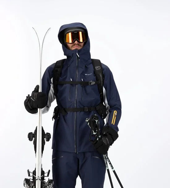 Cortazu Mountain Hard Shell Jas  Limited Edition Donker Blauw | Men warme outdoor jas waterdicht & winddicht met capuchon