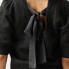 Neo Noir Martha Bow Knit Tee Tops & T-shirts Dames - Shirt - Antraciet - Maat 36