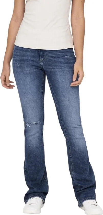 Only Dames Jeans Broeken ONLBLUSH MID FLARED TAI305 flared Fit Blauw Volwassenen