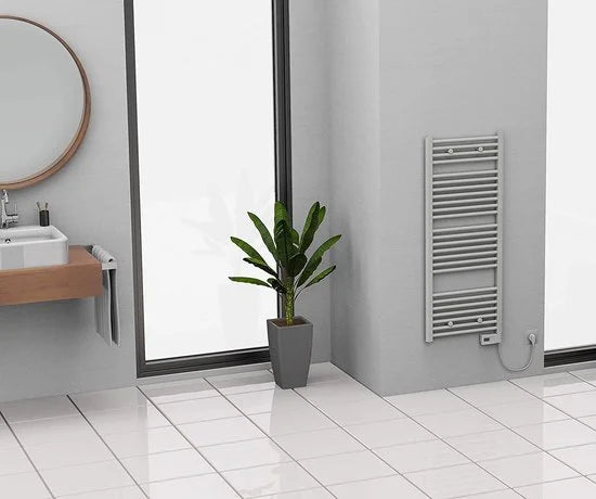 EISL Designradiator Handdoekradiator Elektrisch 120 x 50 cm met Timer, Wit