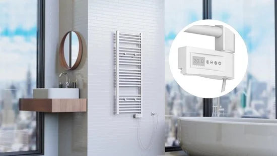 EISL Designradiator Handdoekradiator Elektrisch 120 x 50 cm met Timer, Wit