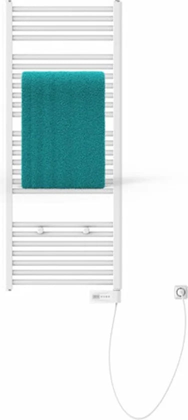 EISL Designradiator Handdoekradiator Elektrisch 120 x 50 cm met Timer, Wit