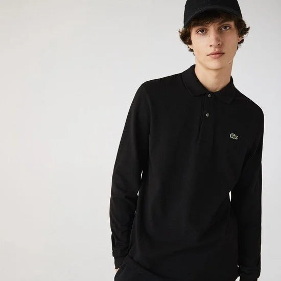 Lacoste Classic Fit polo lange mouw - zwart