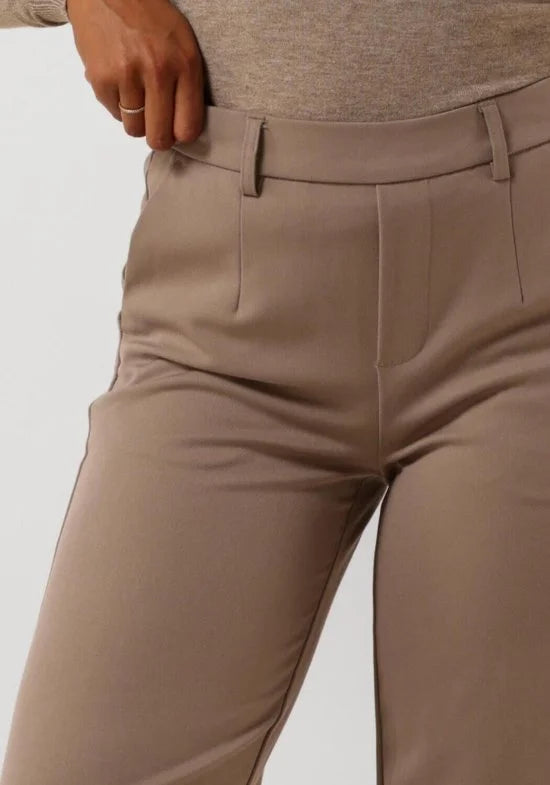 Object Objlisa Wide Pant Broeken Dames - Taupe - Maat 36