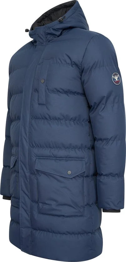 Cappuccino Italia - Heren Jas winter Hooded Winter Jacket Navy - Blauw - Maat XXL