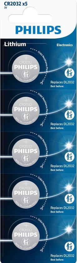 Philips - Knoopcel batterijen - CR2032 - 5 stuks
