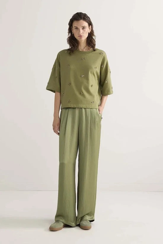 Summum - 3s5107-30656 - Short sleeve embellished sweatshirt