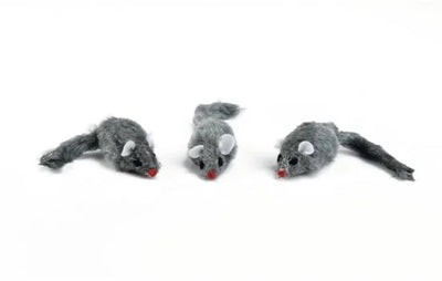 Plush muisje grijs - zakje 3st 5 cm