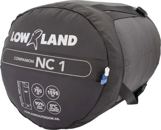 LOWLAND OUTDOOR Donzen slaapzak - NC 1 - 200 x 80 cm - 0°C - Nylon/Katoen