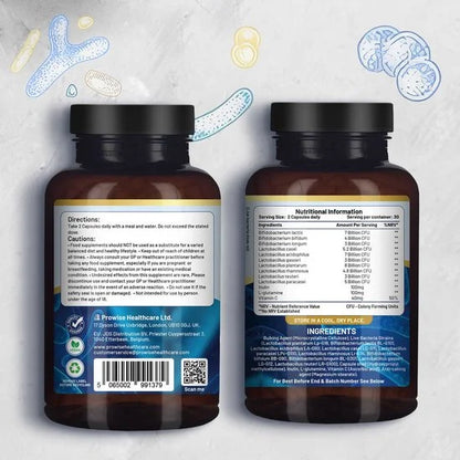 Bio Cultures Complex Probiotics and Prebiotics | 50 Billion CFU | 60 Capsules