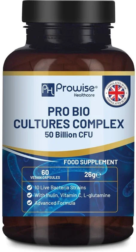 Bio Cultures Complex Probiotics and Prebiotics | 50 Billion CFU | 60 Capsules