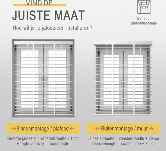 Sol Royal BE5 – Houten Jaloezieen Wit 50 mm Lamellen Extra Breed – 90x250 cm – Eenvoudige Montage aan Muur & Plafond – Echt Hout – Rolgordijn Raam &