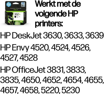 HP 302XL - Inktcartridge - Origineel - Zwart