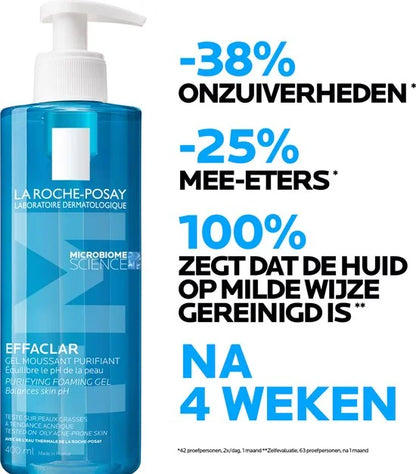 La Roche-Posay Effaclar Zuiverende Reinigingsgel +M - voor een Vette, Onzuivere Huid met Neiging tot Acne - 400ml