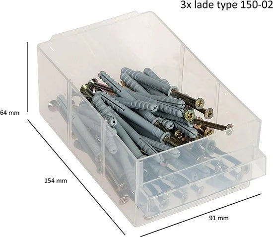 Raaco - Metalen ladekast - Met 44 laden - Incl. 10 tussenschotten