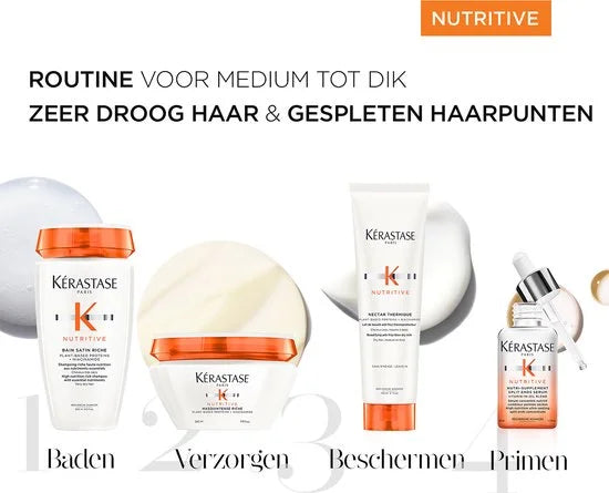 Kérastase Nutritive Bain Satin Riche - Sterk voedende shampoo met essentiële verzorgende voedingsstoffen - Voor zeer droog haar -250 ML