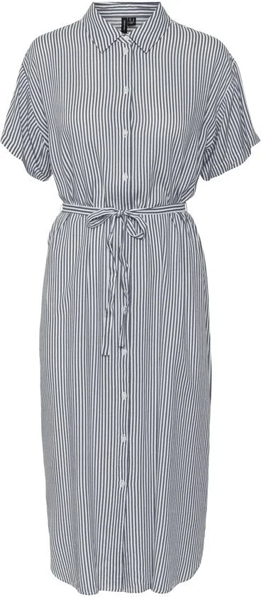 VERO MODA - VMBUMPY SS CALF SHIRT DRESS WVN GA NOOS - Dames - Maxi jurken