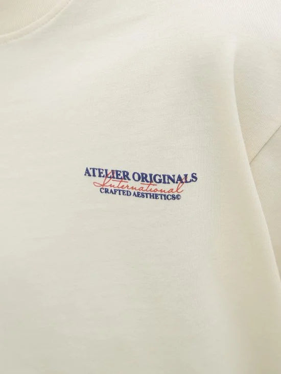 JACK&JONES JUNIOR JORISLINGTON TYPE TEE SS CREW N. SN JNR Jongens T-shirt - Antique White