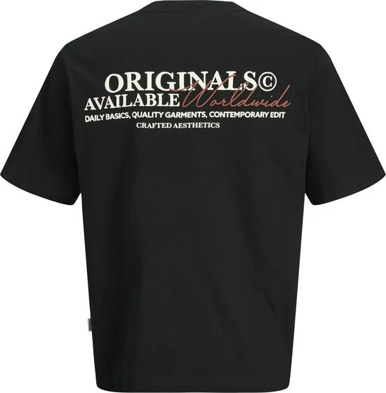 JACK&JONES JUNIOR JORISLINGTON TYPE TEE SS CREW N. SN JNR Jongens T-shirt - Black
