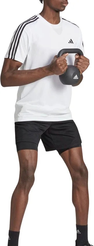 adidas Performance Train Essentials 3-Stripes Training T-Shirt - Heren - Wit- XL