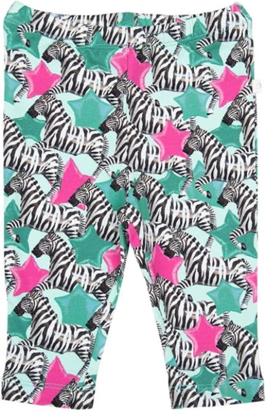 Someone - Legging mint met zebra's en groen en roze sterrren - Maat 68