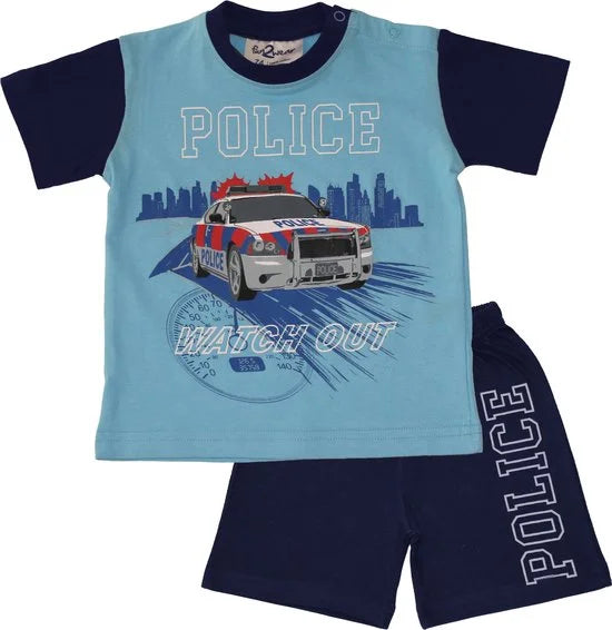 Fun2Wear - Politie Shortama Baby | Dress Blues - Katoen - Maat 74