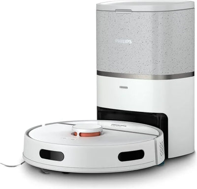 Philips HomeRun Aqua 3000 Series XU3110/02 - Robotstofzuiger met Dweilfunctie - Incl. Laadstation - Wit / Metallic - App Connected